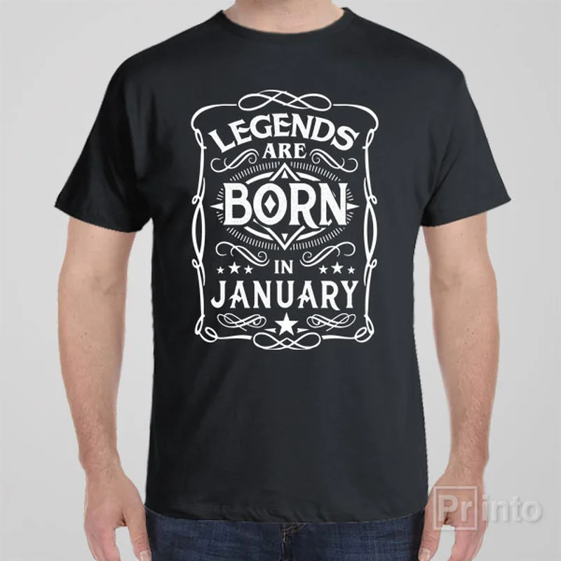 olive cropped t-shirts chic -Legends are born in January - T-shirt