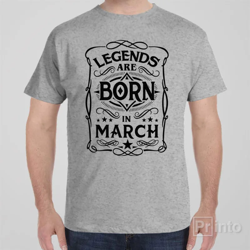 lilac pocket t-shirts versatile -Legends are born in March - T-shirt