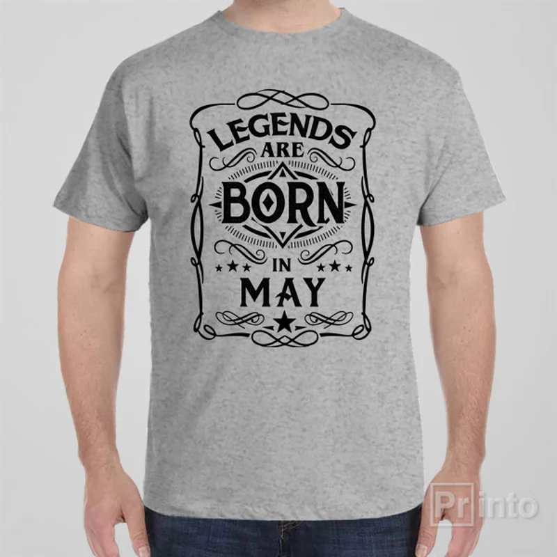 taupe workout t-shirts breathable -Legends are born in May - T-shirt