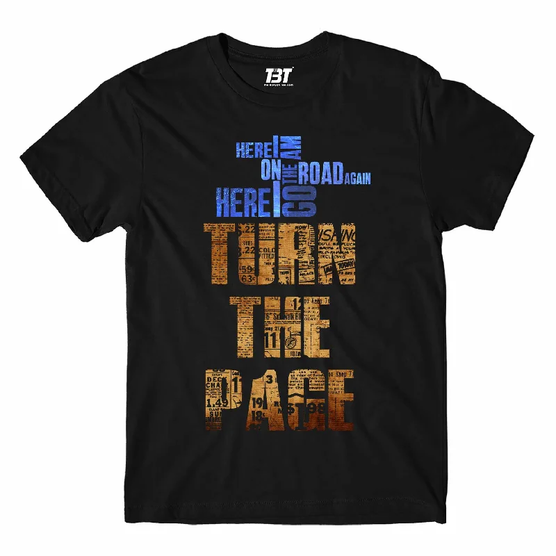 sage green pocket t-shirts versatile -Metallica T shirt - Turn The Page Typography