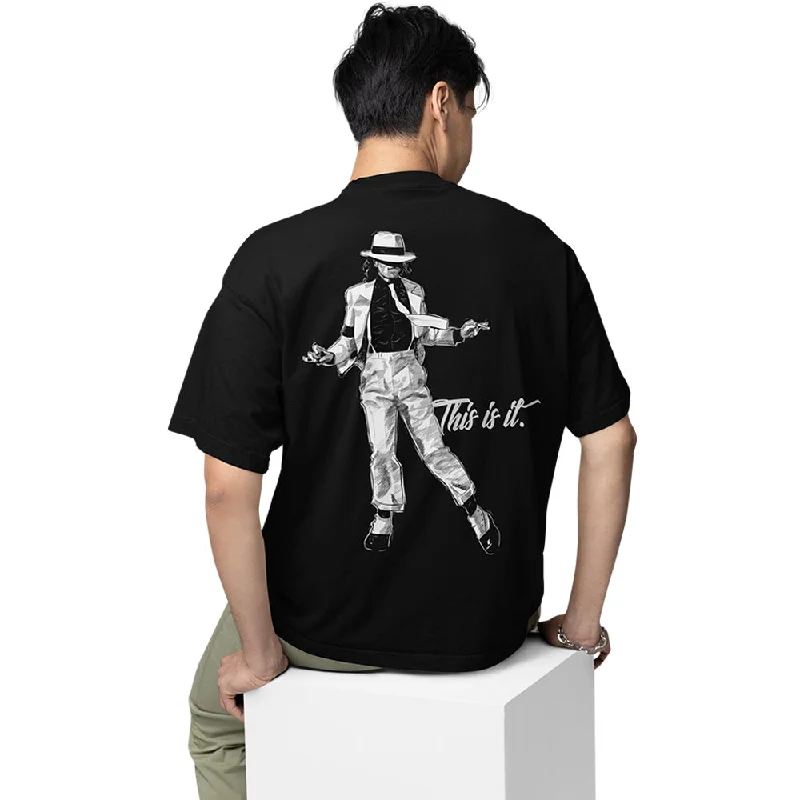 heather grey performance t-shirts for gym -Michael Jackson Oversized T shirt - This Is it