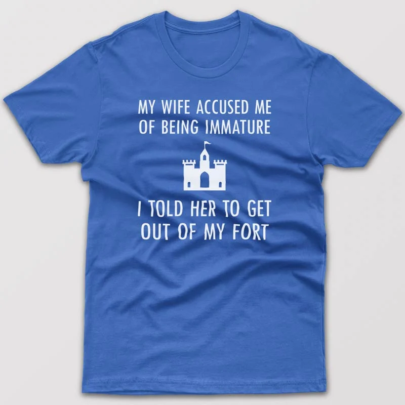 khaki crew neck t-shirts basic -My wife accused me of being immature - T-shirt