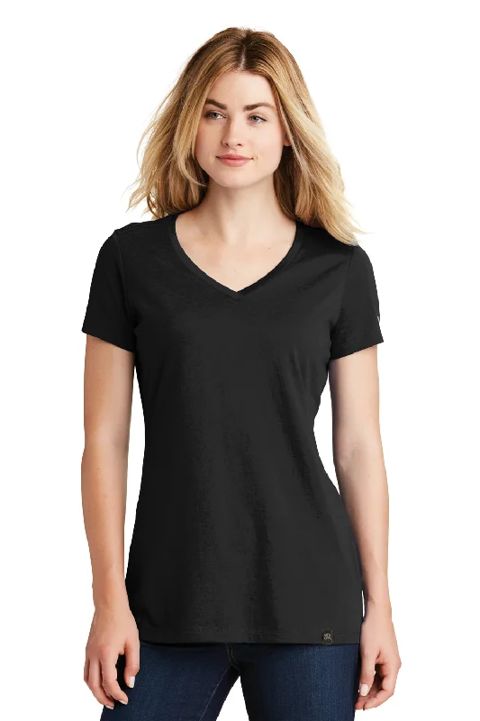 olive pocket t-shirts versatile -New Era Womens Heritage Short Sleeve V-Neck T-Shirt - Black