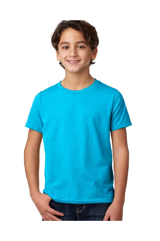 lilac slim fit t-shirts sleek -Next Level Youth CVC Jersey Short Sleeve Crewneck T-Shirt - Turquoise Blue