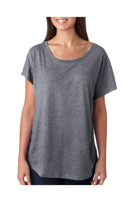 olive cropped t-shirts chic -Next Level Womens Dolman Jersey Short Sleeve Scoop Neck T-Shirt - Heather Grey