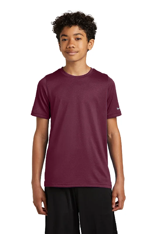 burnt orange crew neck t-shirts basic -Nike Youth rLegend Dri-Fit Moisture Wicking Short Sleeve Crewneck T-Shirt - Deep Maroon