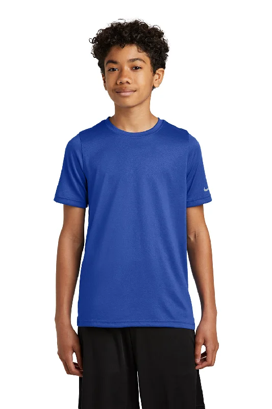 heather grey slim fit t-shirts sleek -Nike Youth rLegend Dri-Fit Moisture Wicking Short Sleeve Crewneck T-Shirt - Game Royal Blue