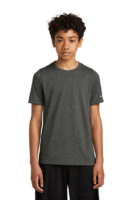 indigo eco-friendly t-shirts green -Nike Youth rLegend Dri-Fit Moisture Wicking Short Sleeve Crewneck T-Shirt - Heather Dark Smoke Grey