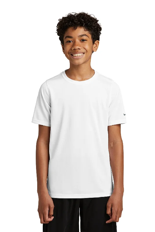 khaki vintage wash t-shirts casual -Nike Youth rLegend Dri-Fit Moisture Wicking Short Sleeve Crewneck T-Shirt - White