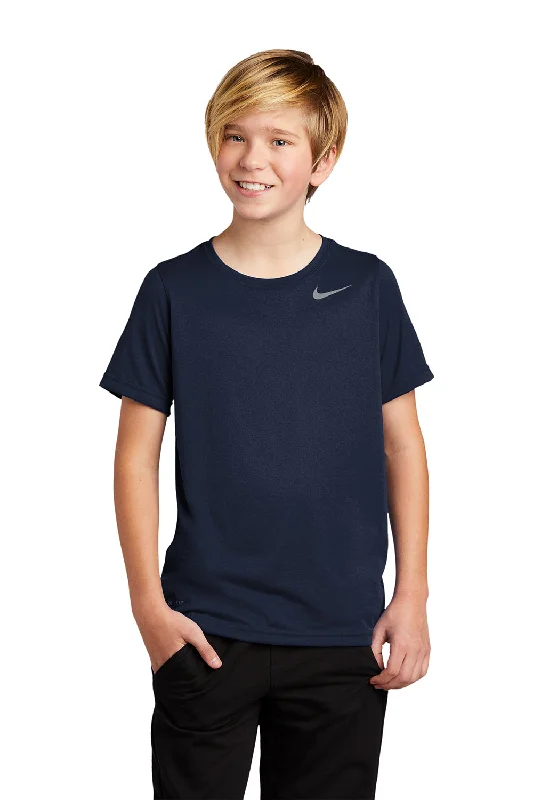 maroon festival t-shirts stylish -Nike Youth Team rLegend Dri-Fit Moisture Wicking Short Sleeve Crewneck T-Shirt - College Navy Blue