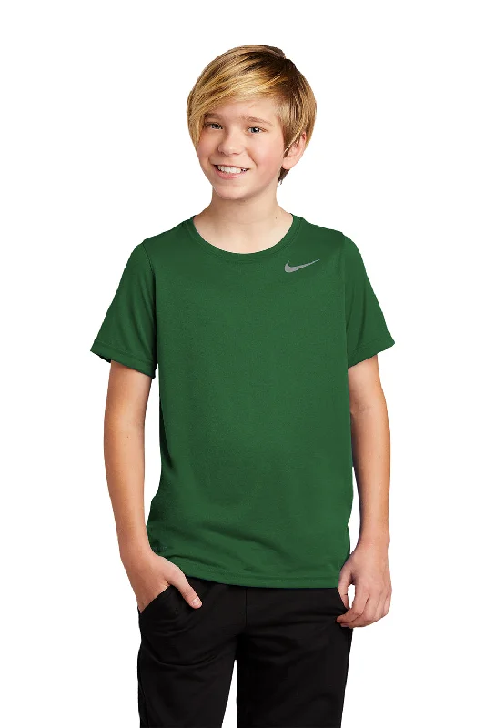 peach crew neck t-shirts basic -Nike Youth Team rLegend Dri-Fit Moisture Wicking Short Sleeve Crewneck T-Shirt - Gorge Green