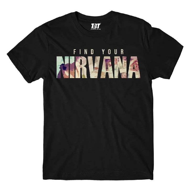 navy blue eco cotton t-shirts green -Nirvana T shirt - Find Your Nirvana