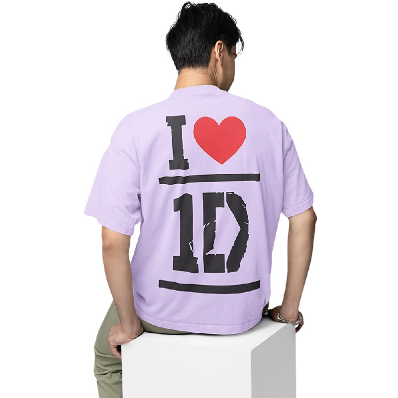 maroon crew neck t-shirts basic -One Direction Oversized T shirt - I Love 1D