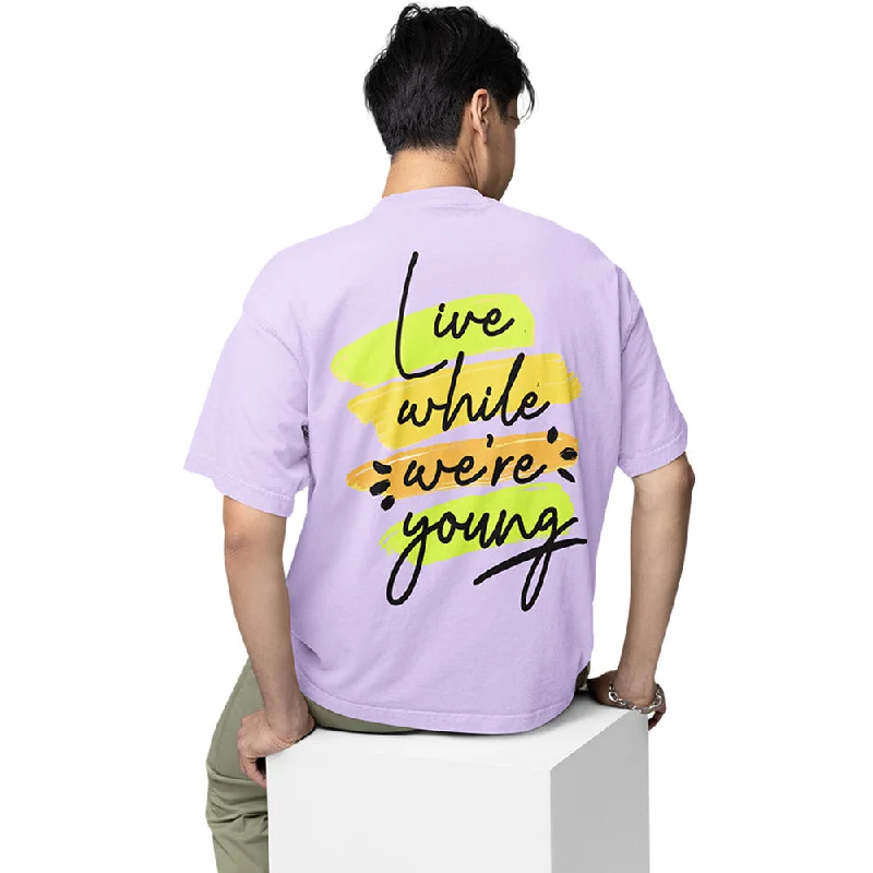 lilac eco cotton t-shirts green -One Direction Oversized T shirt - Live While We're Young