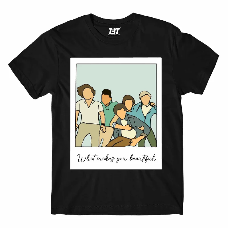 sage green graphic t-shirts trendy -One Direction T shirt - What Makes You Beautiful