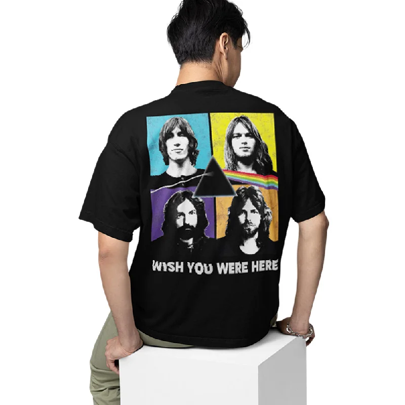 maroon crew neck t-shirts basic -Pink Floyd Oversized T shirt - Wish They Were Here