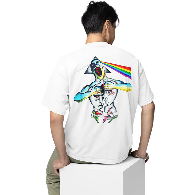 teal tie-front t-shirts cute -Pink Floyd Oversized T shirt - The Amalgamation