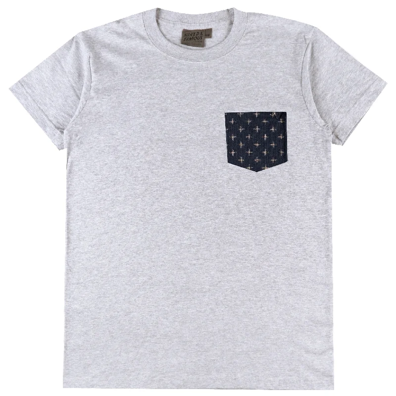 lilac pocket t-shirts versatile -Pocket Tee - Heather Grey  - Kimono Plus