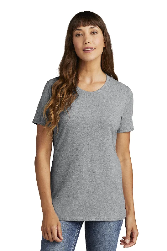 soft beige tie-front t-shirts cute -Port & Company Womens Core Short Sleeve Crewneck T-Shirt - Heather Grey