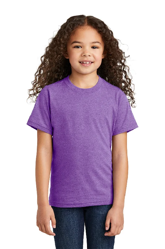 khaki tie-dye t-shirts funky -Port & Company Youth Short Sleeve Crewneck T-Shirt - Heather Team Purple