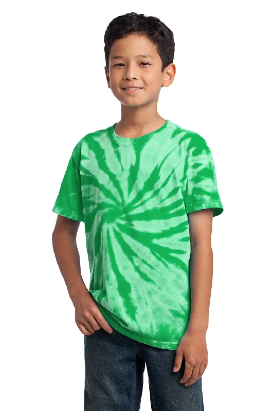 peach tie-dye t-shirts funky -Port & Company Youth Tie-Dye Short Sleeve Crewneck T-Shirt - Kelly Green