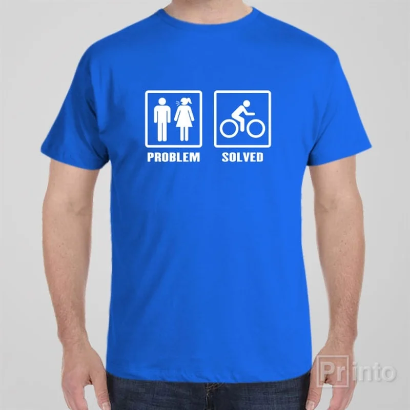 indigo tie-front t-shirts cute -Problem - Solved (Cycling) - T-shirt