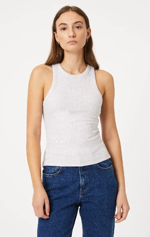 heather grey floral t-shirts boho -RACER BACK TANK TOP IN OATMEAL