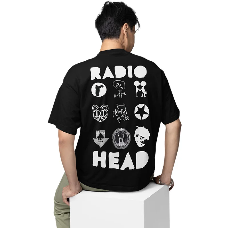 soft beige floral t-shirts boho -Radiohead Oversized T shirt - Album Arts