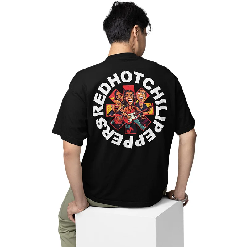 olive eco-friendly t-shirts green -Red Hot Chili Peppers Oversized T shirt - Fan Art