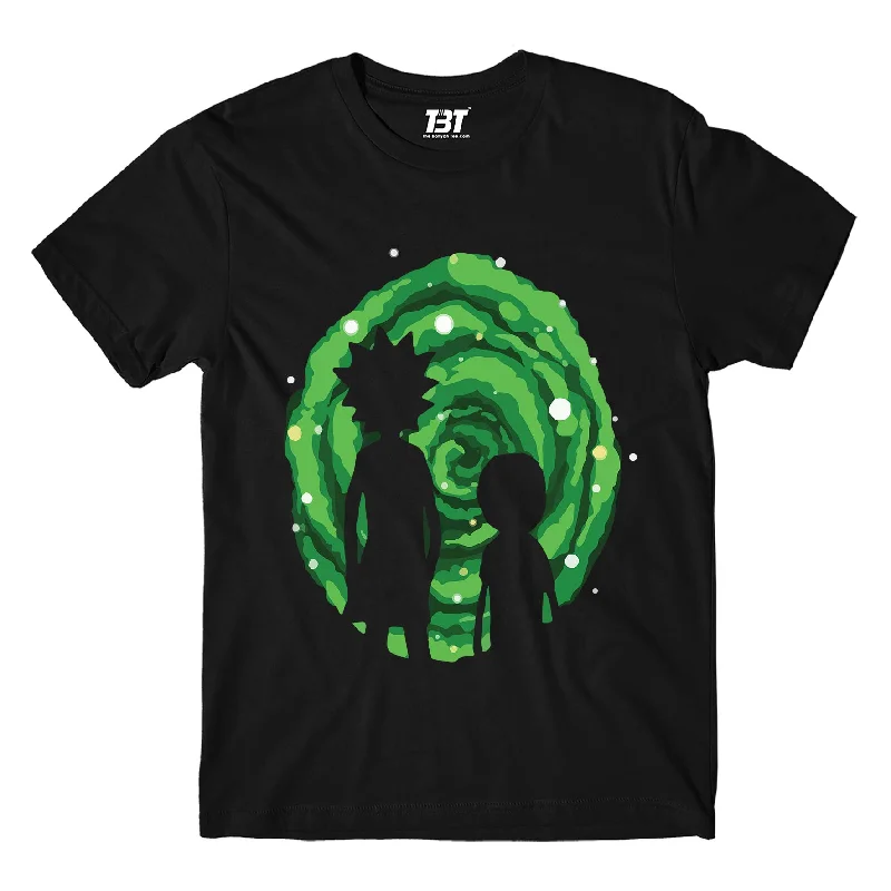 sage green ribbed t-shirts textured -Rick and Morty T shirt - Portal