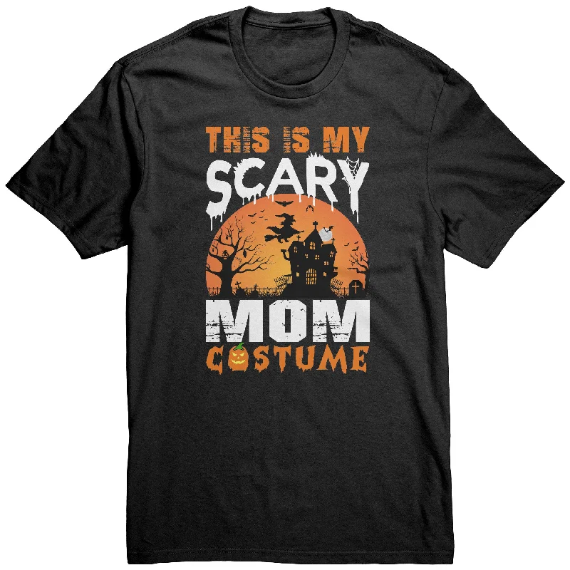 khaki slim fit t-shirts sleek -Scary MOM Halloween COSTUME Unisex T-Shirt