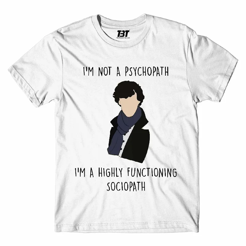 maroon crew neck t-shirts basic -Sherlock T shirt - Highly Functioning Sociopath