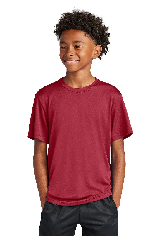 soft beige floral t-shirts boho -Sport-Tek Youth Competitor Moisture Wicking Short Sleeve Crewneck T-Shirt - Deep Red