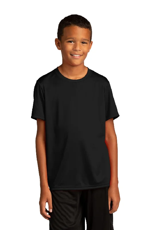 indigo quote t-shirts witty -Sport-Tek Youth Re-Compete Moisture Wicking Short Sleeve Crewneck T-Shirt - Black