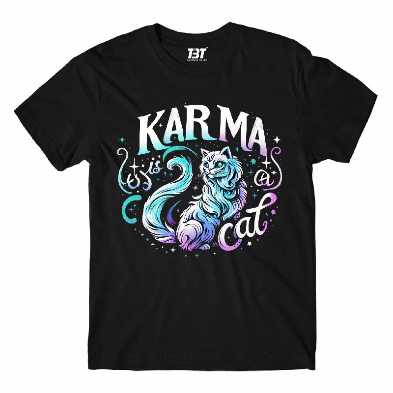 heather grey performance t-shirts for gym -Taylor Swift T shirt - Karma Cat