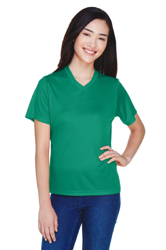 soft beige slim fit t-shirts sleek -Team 365 Womens Zone Performance Moisture Wicking Short Sleeve V-Neck T-Shirt - Kelly Green