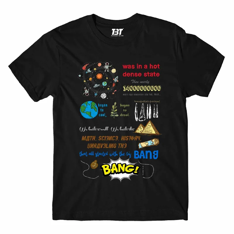 maroon crew neck t-shirts basic -The Big Bang Theory T shirt - Title Song Doodle