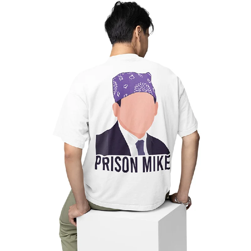 heather grey longline t-shirts modern -The Office Oversized T shirt - Prison Mike