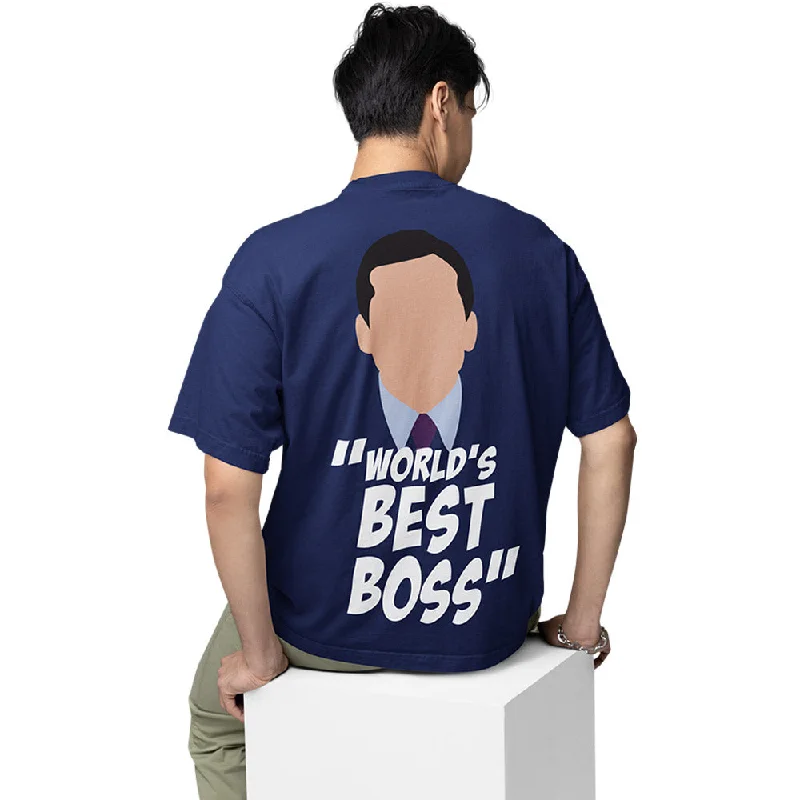 coral festival t-shirts trendy -The Office Oversized T shirt - World's Best Boss