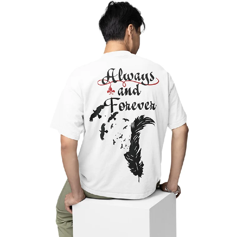 sage green pocket t-shirts versatile -The Vampire Diaries Oversized T shirt - Always and Forever