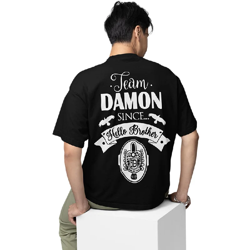 sage green floral t-shirts boho -The Vampire Diaries Oversized T shirt - Team Damon