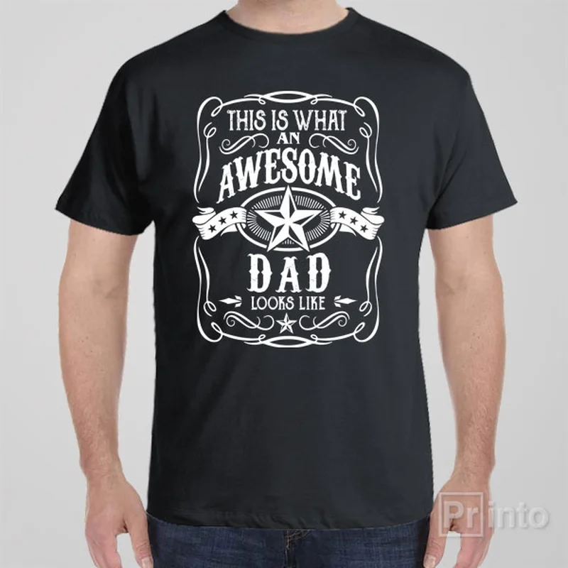 peach eco cotton t-shirts green -This is what an awesome dad looks like - T-shirt