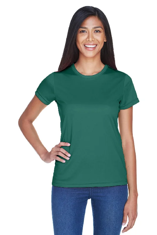 sage green long sleeve t-shirts cozy -UltraClub Womens Cool & Dry Performance Moisture Wicking Short Sleeve Crewneck T-Shirt - Forest Green