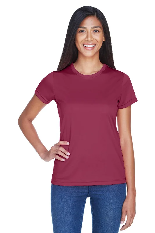 khaki slim fit t-shirts sleek -UltraClub Womens Cool & Dry Performance Moisture Wicking Short Sleeve Crewneck T-Shirt - Maroon