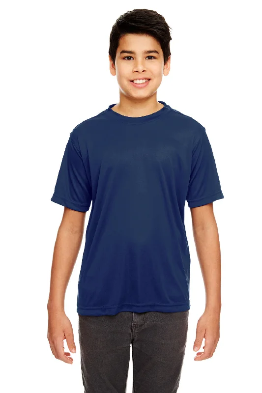 taupe tie-dye t-shirts funky -UltraClub Youth Cool & Dry Performance Moisture Wicking Short Sleeve Crewneck T-Shirt - Navy Blue