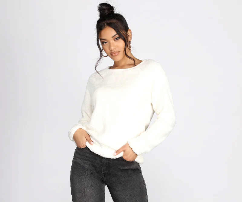 pullover sweater chill olive -Feeling Cozy Fuzzy Pullover Sweater