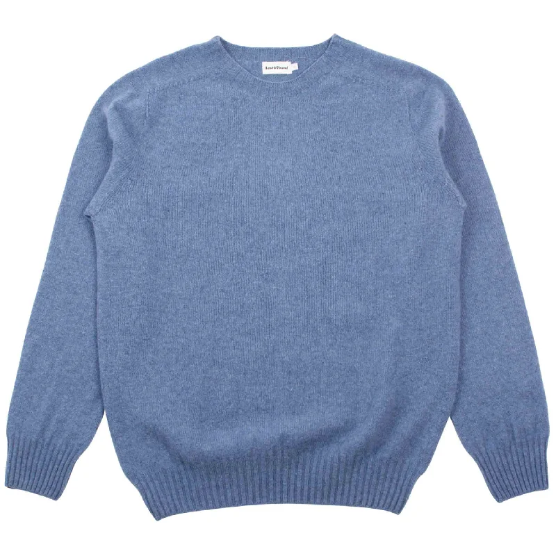 pullover sweater urban casual -Lost & Found Lambswool Sweater Blue Magic