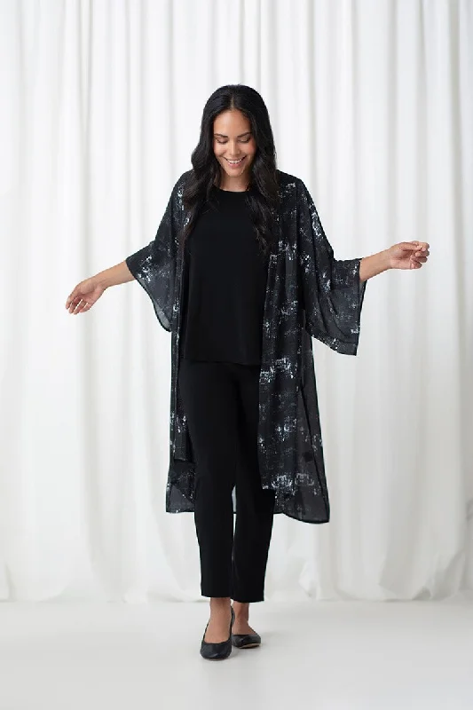 cardigan punchy wool -Whisper Kabuki Sleeve Cardigan | Smokey Shades Black