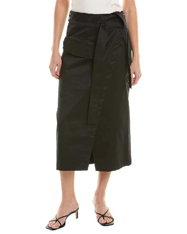 heather grey cargo skirts trendy -ALPHA STUDIO Wrap Skirt