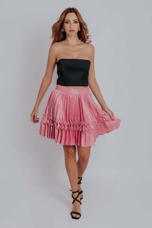 maroon utility skirts trendy -Audrey Knife Pleat Skirt